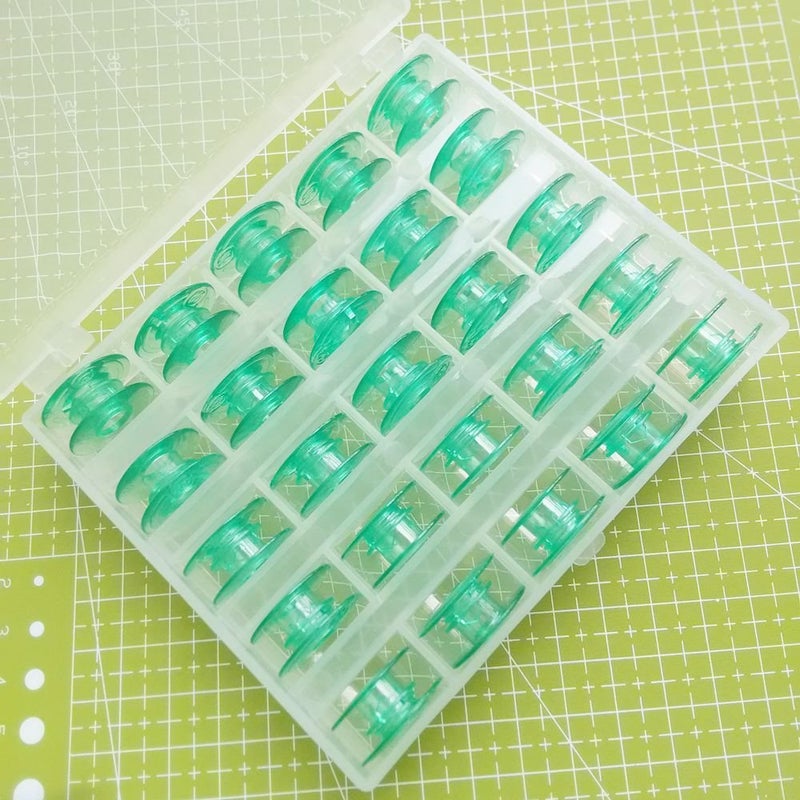 YICBOR Green Bobbins for Husqvarna Viking #4131825-45 4123078-G (Green bobbins(25/Box)) - Image 2